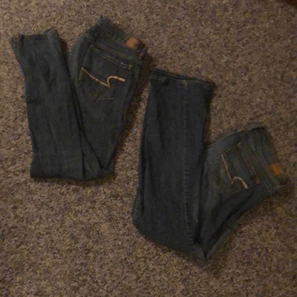 Two pairs of AE jeans